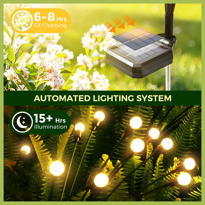PATIOPIA Solar Garden Lights, 80 LED Firefly Garden Lights Solar Outdoor, Solar Lights for Outside Sway by Wind,Outdoor Solar Lights Waterproof for Yard Patio Pathway Decoration (8 Pack)