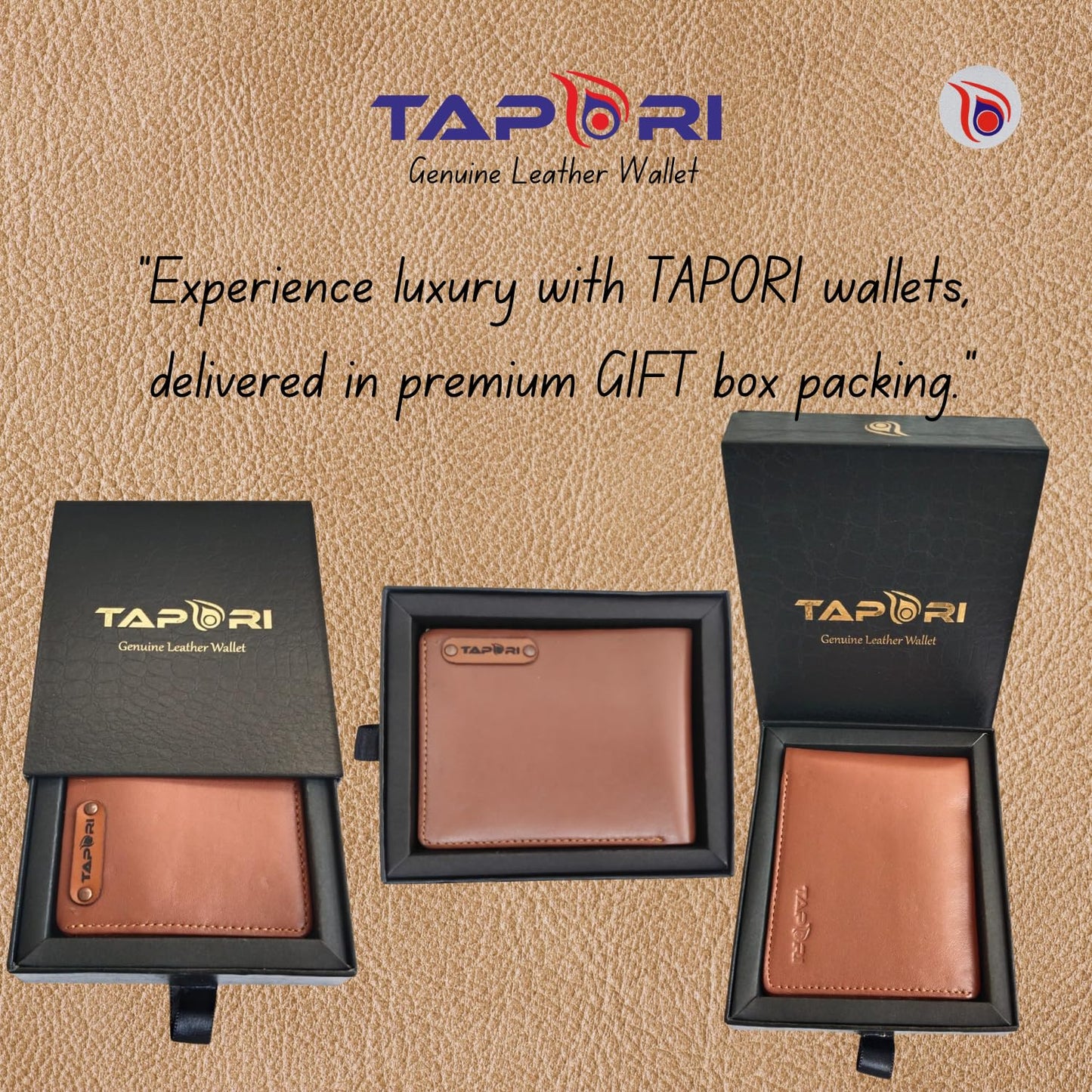 TAPORI Leather Wallets for Men | Men's Leather Bifold Wallet, Multiple Card Slots, ID Window, Zipper Coin Pocket, Available in | (Brown)