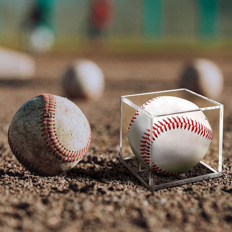 Baseball Display Case - 8 Pack UV Protected Acrylic Cube for Autographed Balls | Clear Memorabilia Showcase