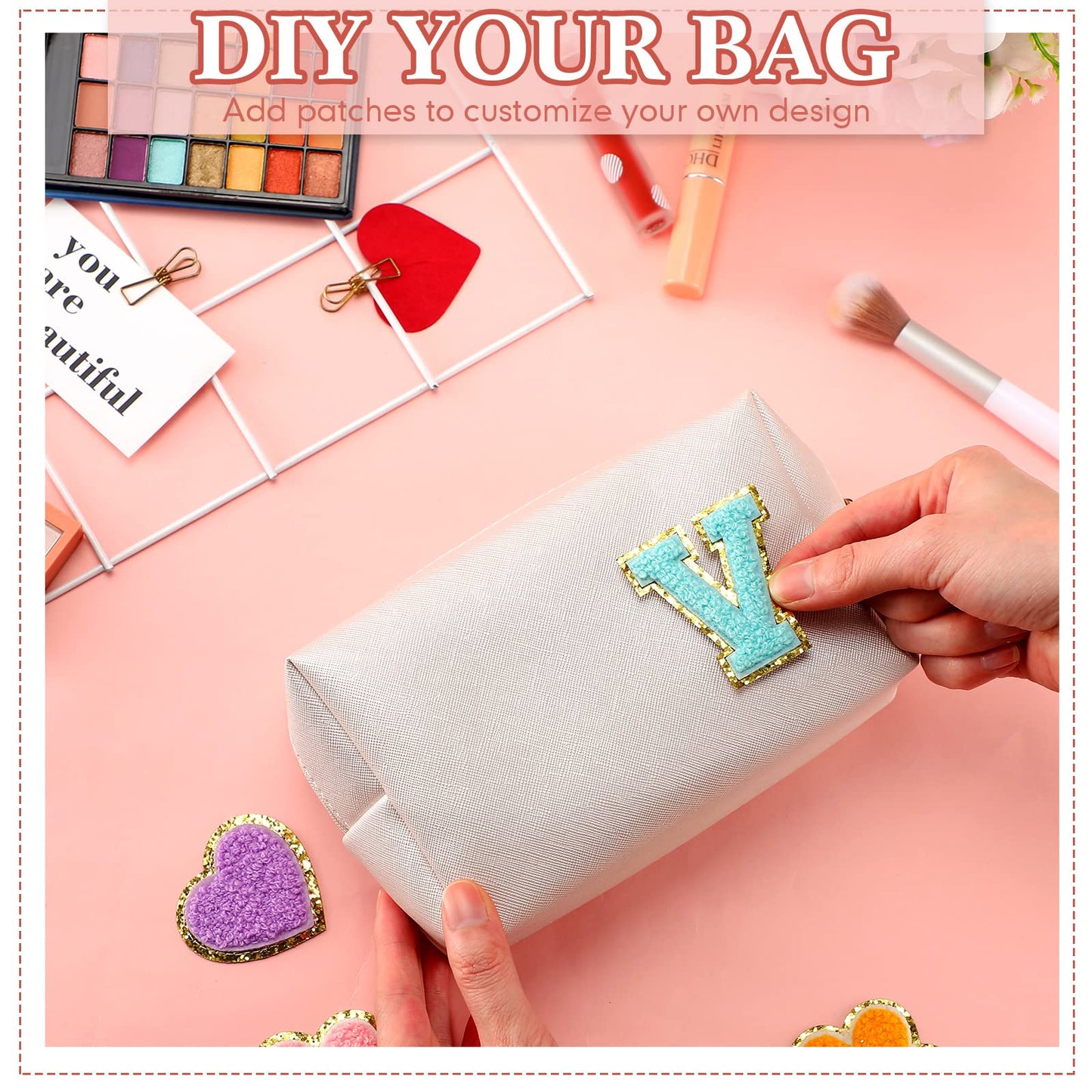 Kigeli Aesthetic Makeup Bags PU Leather Cosmetic Pouches Waterproof Plain Toiletry Bags Makeup Pouches Bulk for Women Party Gift Travel Storage Organizer(Ivory White,7.1 x 2.8 x 4.3 in)