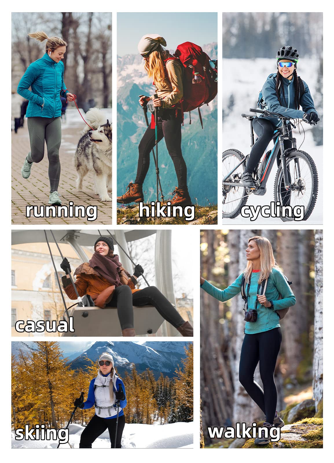 baleaf Women's Winter Leggings Fleece Lined Waterproof Thermal Hiking Pants Warm Tights Running Gear Cold Weather Paisley Purple L