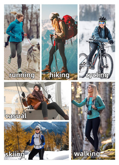 baleaf Women's Winter Leggings Fleece Lined Waterproof Thermal Hiking Pants Warm Tights Running Gear Cold Weather Paisley Purple L