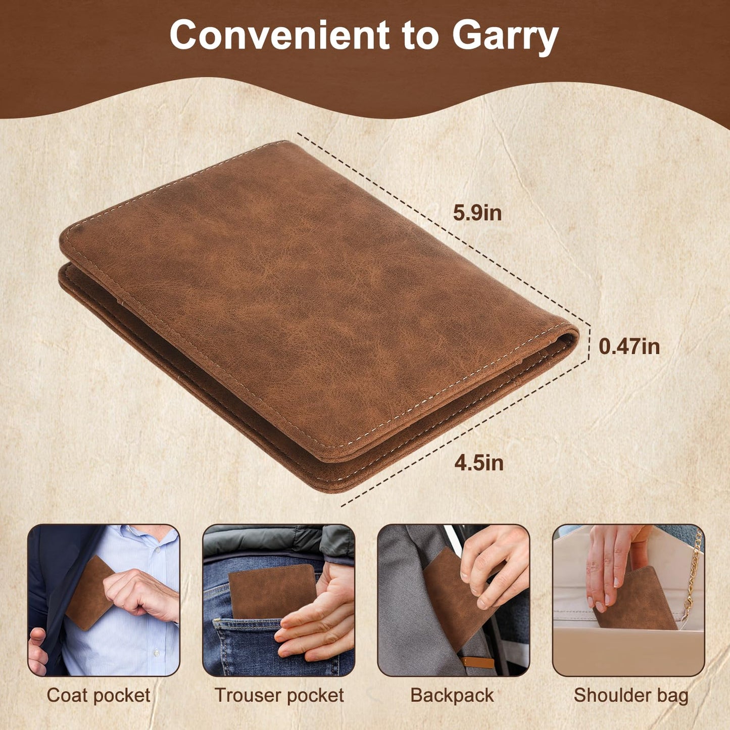 To My Grandson Gifts, Leather Passport Holder for Men Personalized Engraved Passport Holder,Birthday Christmas Gifts (I WISH YOU GRANDSON)