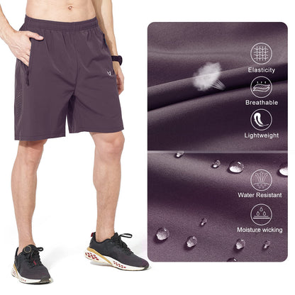 NORTHYARD Men's Athletic Running Shorts Quick Dry Workout Shorts 7"/ 5"/ 9" Lightweight Sports Gym Basketball Shorts Hiking Exercise Plum 2XL