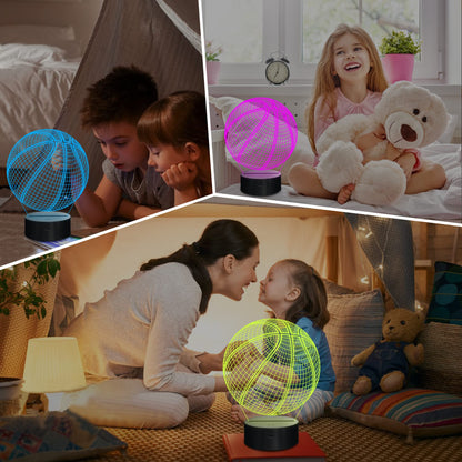 Lampeez Basketball Night Light Kids 3D Optical Illusion Lamp with 16 Colors Changing Remote Control Birthday Xmas Valentine Gifts Idea for Sport Fan Boys Girls