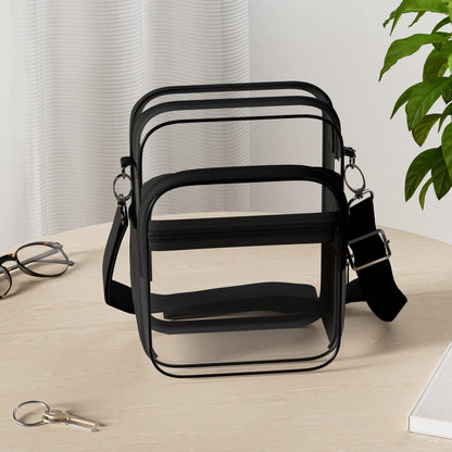 Blvornl Clear Crossbody Bag with Adjustable Shoulder Strap, Stadium Approved PVC Purse Bag, Messenger Bag