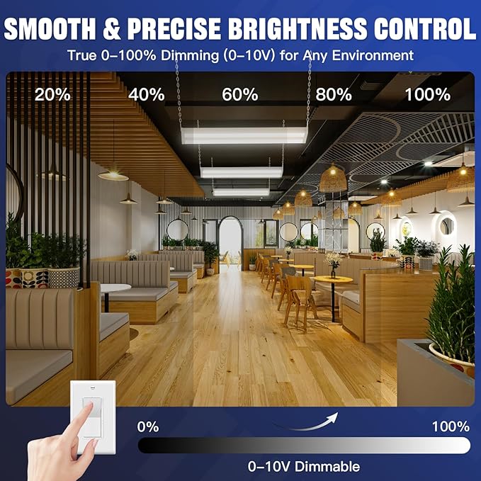 JTT 300W LED Linear High Bay Light, 45000LM Linear High Bay Shop Light Commercial 120-277V, 5000K Lights Shop Workshop Store Commercial Supermarket Warehouse Basement,5 Years Warranty,4-Pack ETL