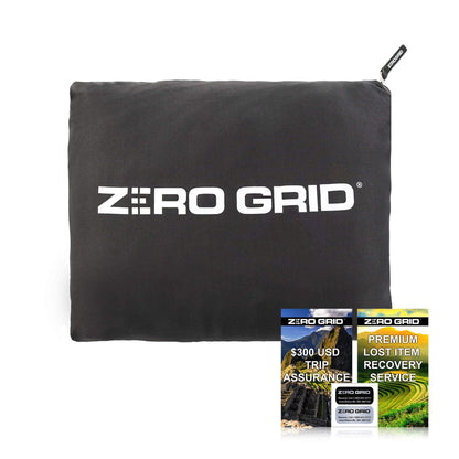 Lightweight Travel Blanket - Premium & Compact Airplane Wearable Blanket with Neck Snaps, Cozy Foot Pockets, Zipper Pouch - Converts into Soft Pillow - Designed for Ultimate Comfort - Shadow