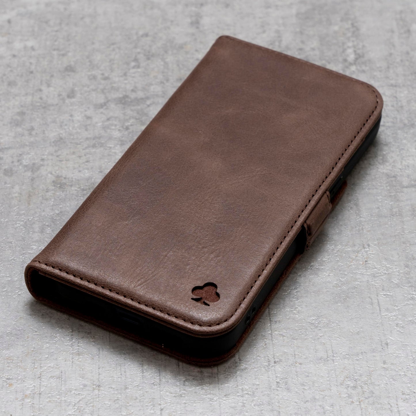 Porter Riley - Leather Case for Samsung Galaxy S24. Premium Genuine Leather Stand Case/Wallet/Cover (Chocolate Brown)