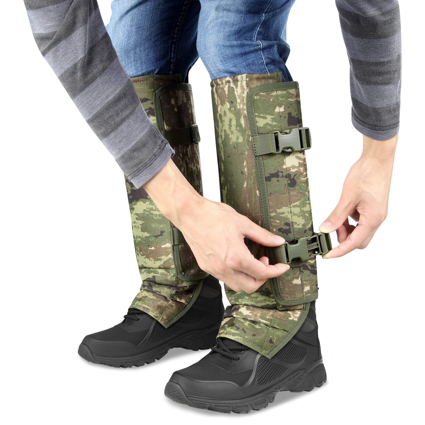 HUNTARMOR Snake Gaiters Leg Guards: Waterproof Snake Chaps for Hunting, Adjustable Leg Gaiter Snake Bite Protection for Lower Legs, Lightweight Flexible Design Snake Guards Fits Men & Women
