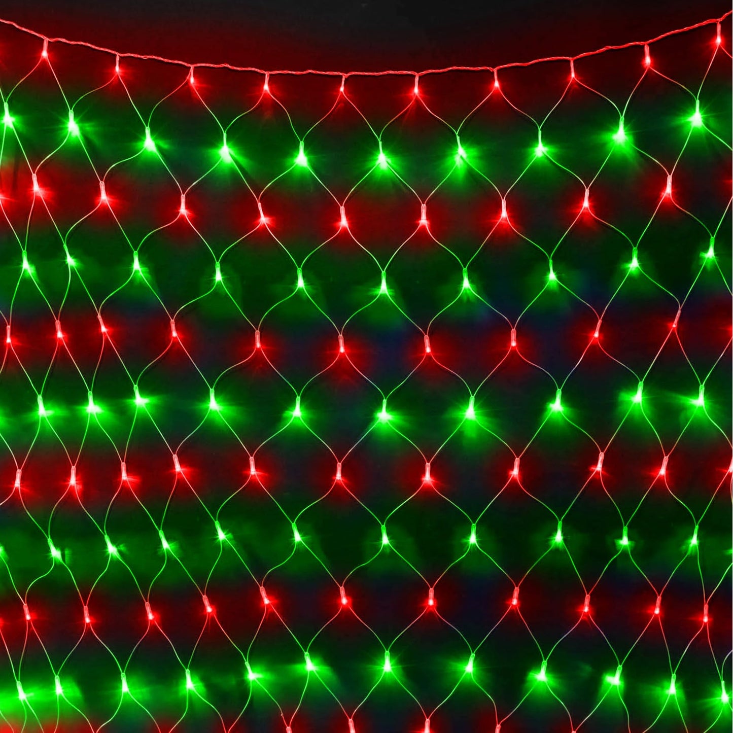 198 LED Christmas Net Lights Plug in, 9.8 FT x 6.6 FT Red Green Waterproof Net Lights Outdoor, 8 Twinkle Modes Mesh Fairy Light for Xmas Tree Bush Garden Ceiling Holiday Decoration