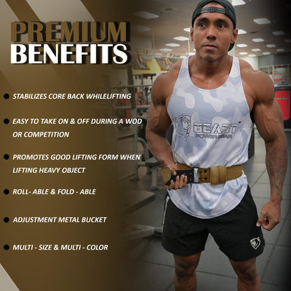 Weight Lifting Belt - 4” Genuine Leather Belts Padded Lower Back Support for Gym Bodybuilding Squat Deadlift Weightlifting Cross Strength Training Men Women Free Wrist Wrap