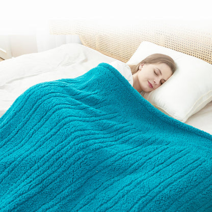 Heated Throw Blanket Double Sided Sherpa, Soft Heating Electric Blanket for Bed, Automatic Safety System, 6 Heating Levels & 4 Hours Auto-Off, 50"x60" Arctic Grey