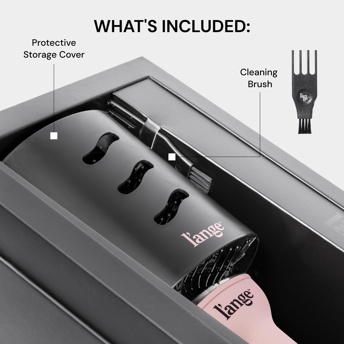 L'ANGE HAIR Le Volume 2-in-1 Titanium Blow Dryer Brush | Hot Air Brush for Hair Drying & Styling | Ionic Oval Barrel for Smooth, Frizz-Free Volume | (Blush – 75mm)