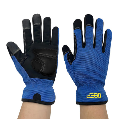 NL HOME 3-Finger Touchscreen Mechanic Work Gloves, Durable Palm