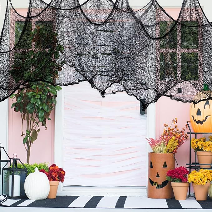 ZeeDix 12 Pack Halloween Creepy Cloth 30 x 75 Inch Halloween Decoration Spooky Scary Gauze Cloth Creepy Cheesecloth for Party Supplies Outdoor Yard Home Wall Doorways(3colors)