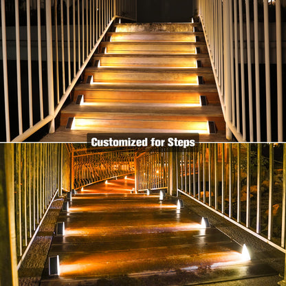 VOLISUN Solar Stair Lights 24 Pack, Solar Step Lights Outdoor Waterproof IP67, LED Outdoor Step Light