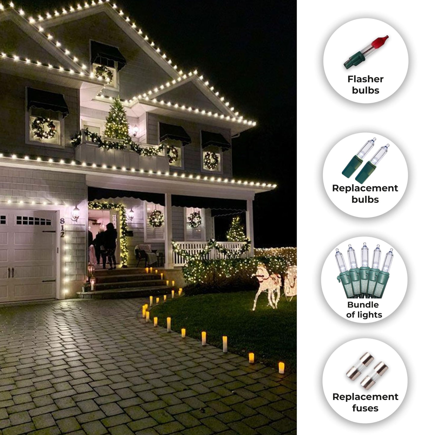 Holiday Essence Christmas LED Lights 100 Cool White String Lights for Indoor and Outdoor Decorative Use, Holiday and Tree Decor, Patio Hanging Lighting Decorations, Green Wire, 26.9 Ft, UL Certified