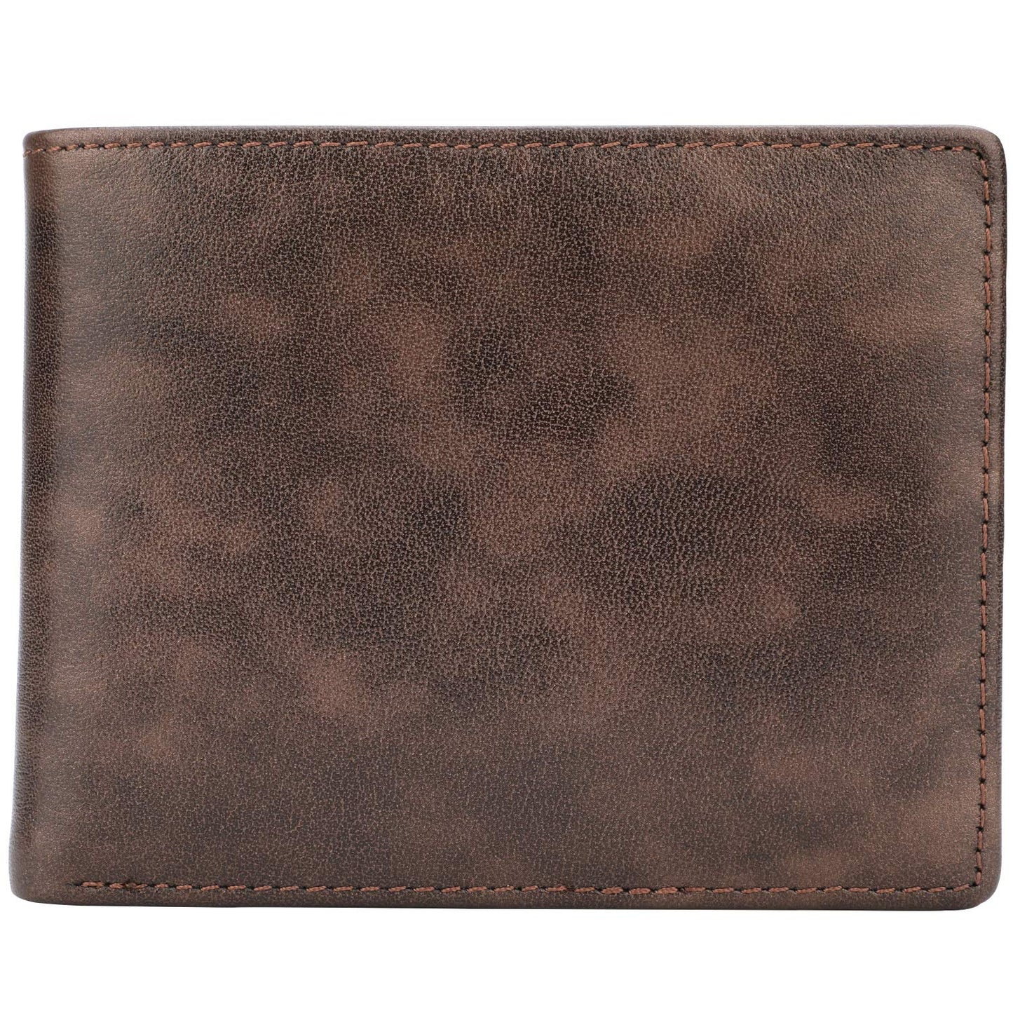 Wallet for Men-Genuine Leather RFID Blocking Bifold Stylish Wallet With 2 ID Window (Coffee-galaxy)