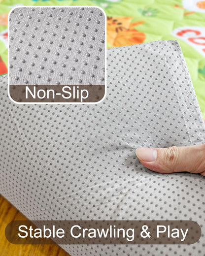 Beavtaens Foam Baby Play Mat 50x50, Removable and Machine Washable Cover, Thicken Cushioning Playmat and Perfect for Playpen, Non-Slip Bottom, Easy to Clean for Infants, Toddlers & Babies(Farm)
