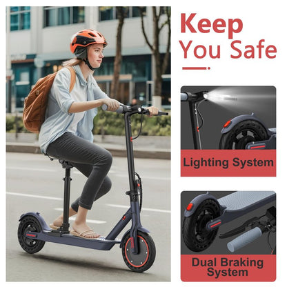 MAXSHOT Electric Scooter for Adults, 8.5/10/14" Tires, 19/22Mph, 350W/500W Motor, 21-28 Miles Range, Folding E-Scooter with Dual Suspension,APP Control