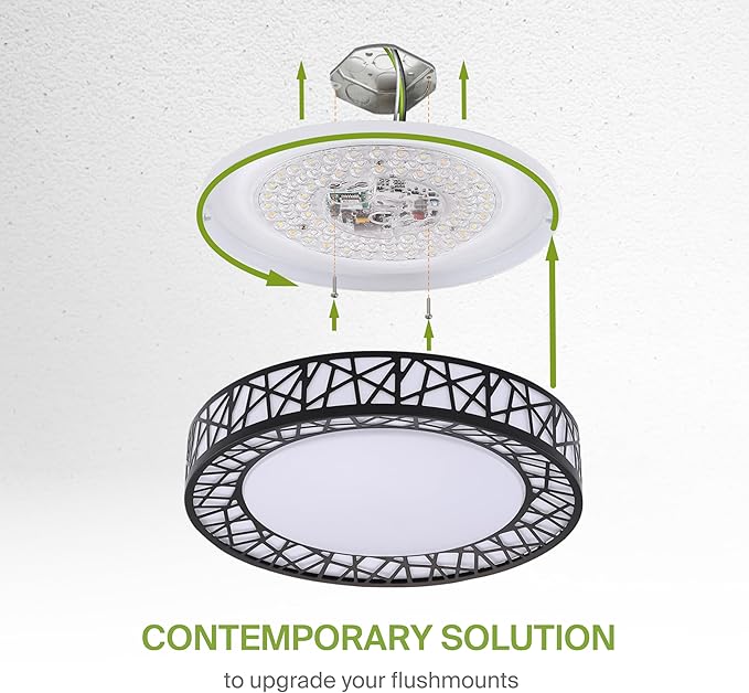ASD 12 Inch Smart RGBW Flush Mount Ceiling Light with Remote - Matte Black 20W 120V 2700-6500K Dimmable Ceiling Light Fixture, WiFi App Control RGB Lights, Alexa & Google Assistant - ETL