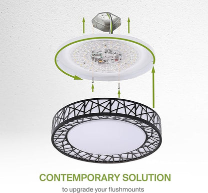 ASD 12 Inch Smart RGBW Flush Mount Ceiling Light with Remote - Matte Black 20W 120V 2700-6500K Dimmable Ceiling Light Fixture, WiFi App Control RGB Lights, Alexa & Google Assistant - ETL