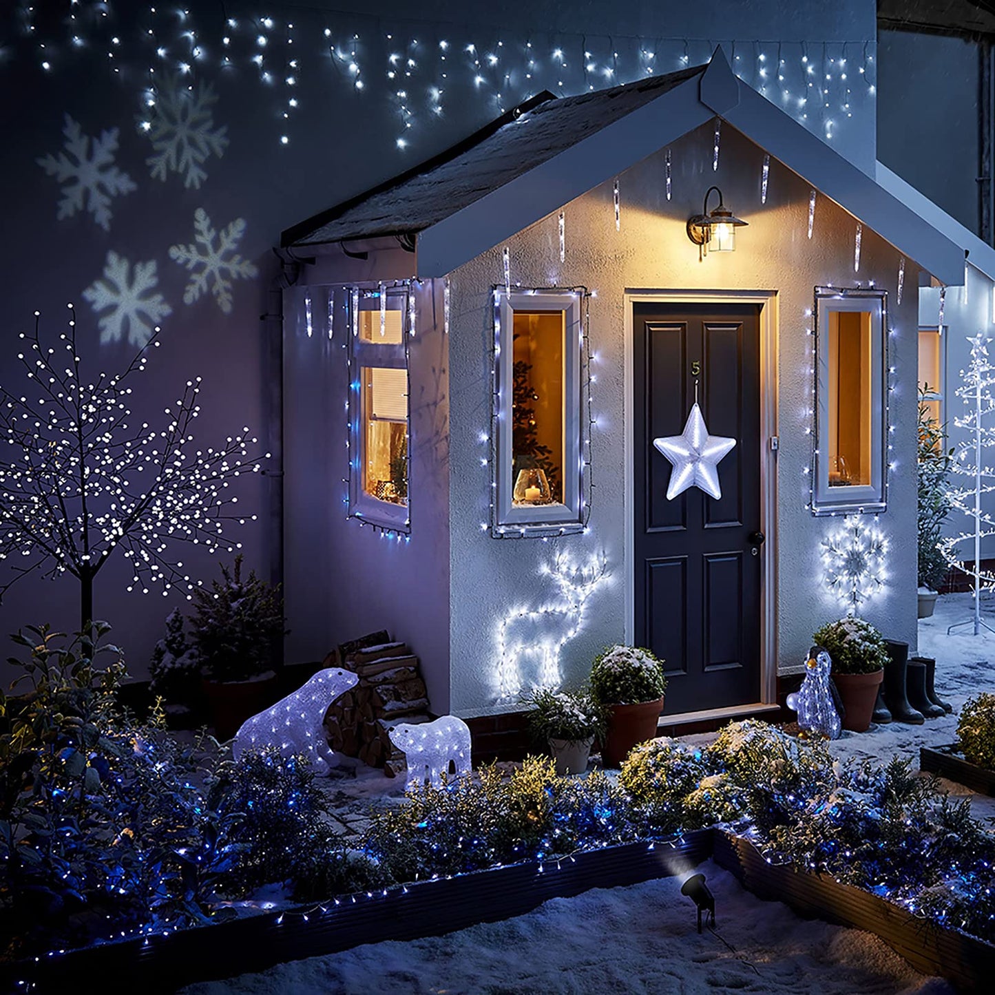 Toodour Christmas Icicle Lights Outdoor, 612 LED 50ft 8 Modes Fairy Icicle String Light with 102 Drops, Led Christmas Lights Twinkle for Holiday, Party, Wedding, Eaves, Xmas Decorations (White)