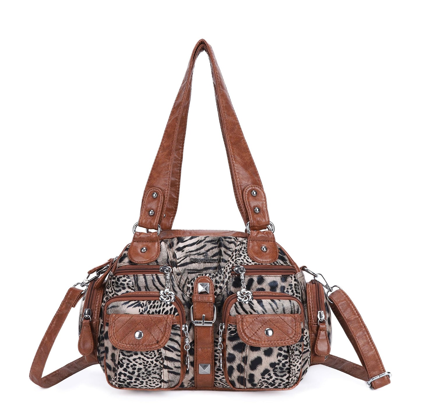 Angel Kiss Hobo Crossbody Purses for Women Shoulder Bag Multipocket Soft Hobo Purses Removable Strap Leather Handbags