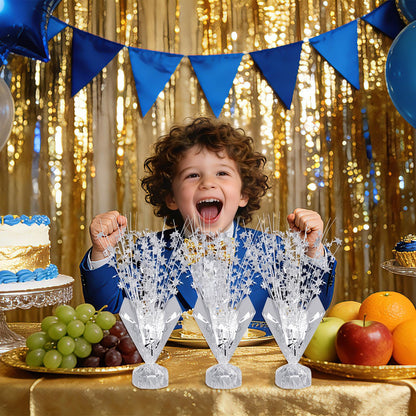Yolyoo 6 PCS Star Metallic Foil Spray Centerpiece Table Decoration Burst Table Centerpieces for New Years Birthday Wedding Graduation Party Supplies
