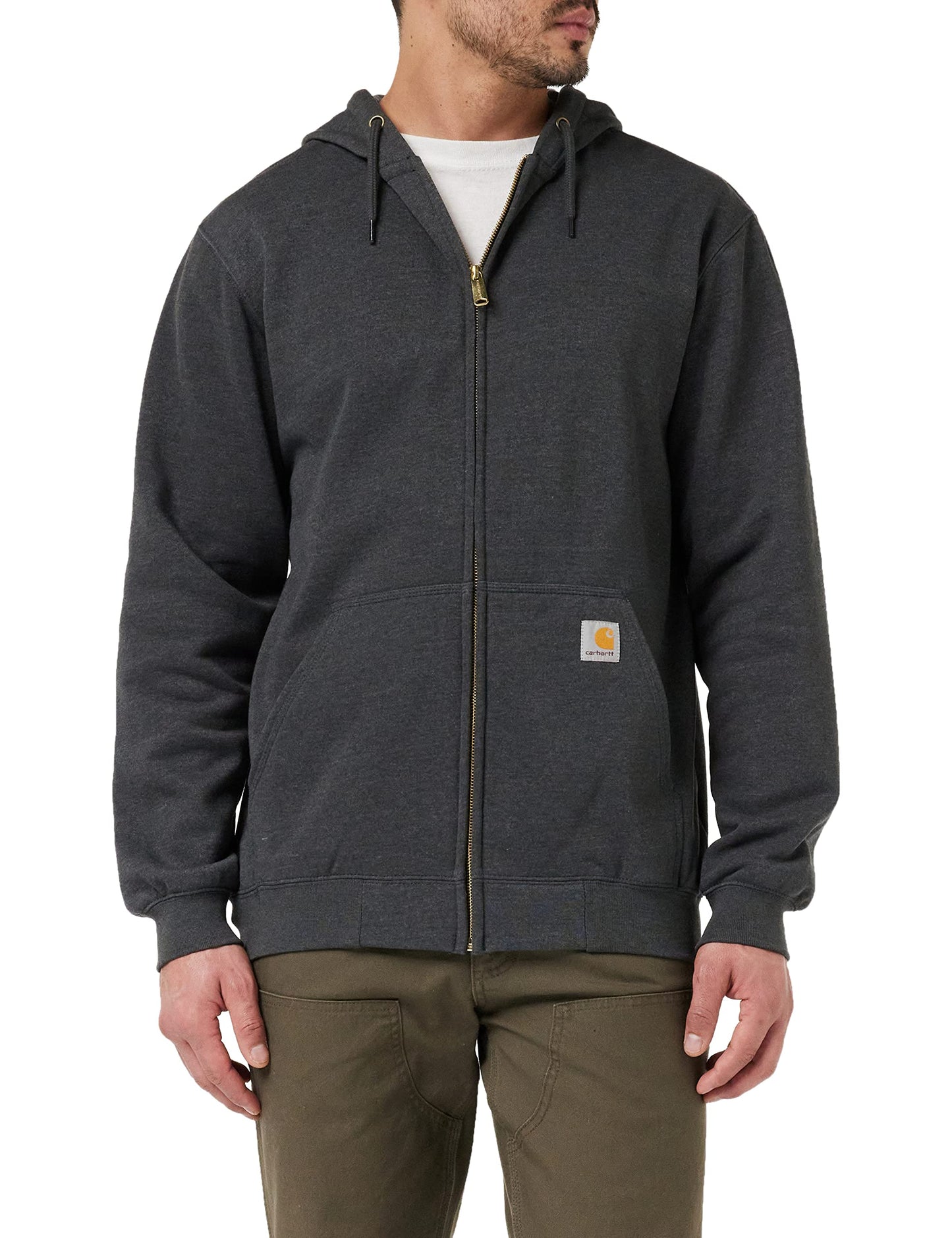 Carhartt mens Loose Fit Midweight Full-zip Sweatshirt fashion hoodies, Carbon Heather, XX-Large US