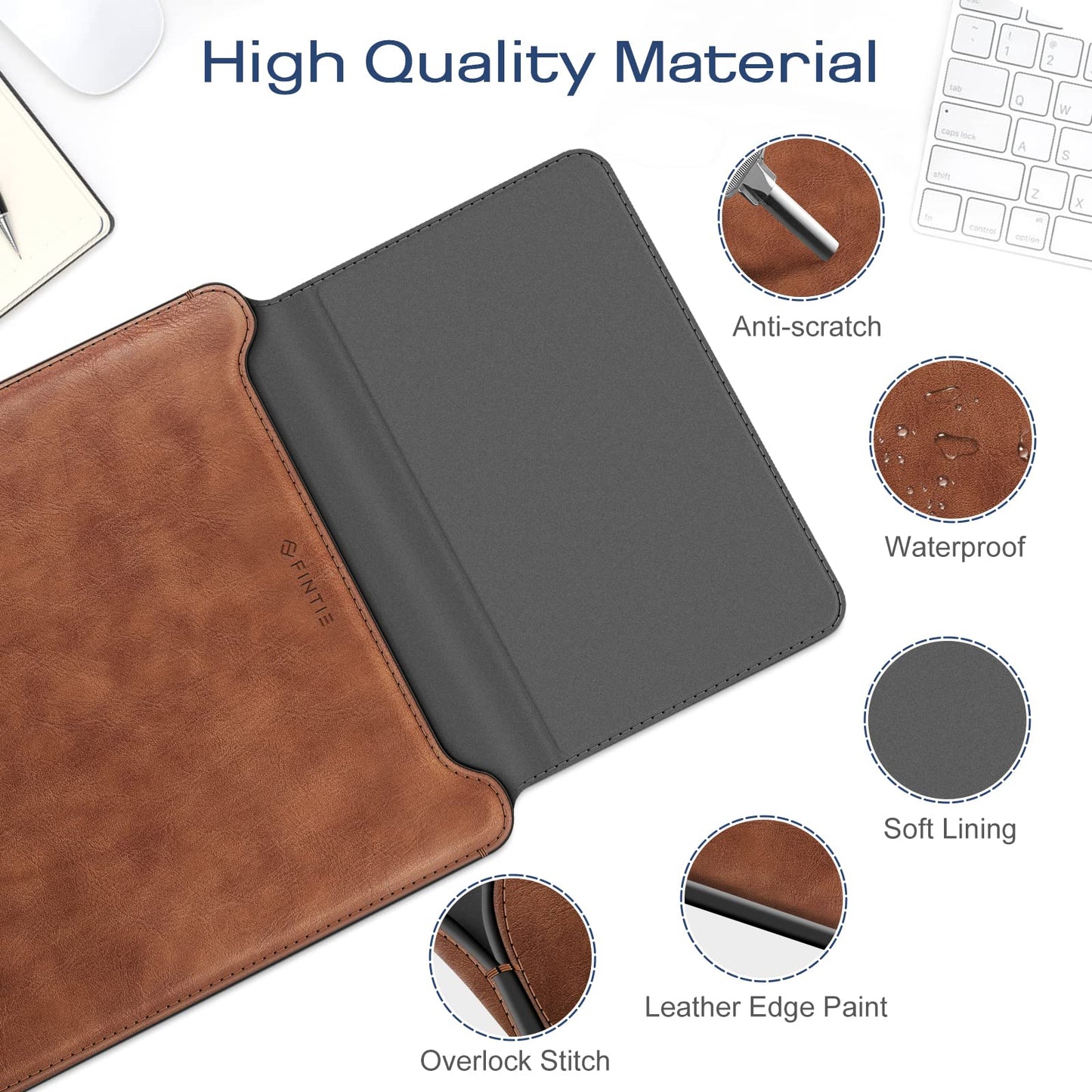 Fintie Sleeve Case for MacBook Neo 13 Inch, MacBook Air 13.6/13.3 Inch, MacBook Pro 13 Inch, Other Up to 13" Laptop Tablet – Slim Bag Cover with Stand, Synthetic Leather, Magnetic Closure, Brown