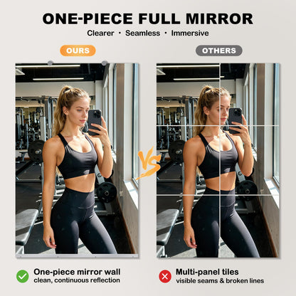 Inbenioso 84''x46'' Exercise Mirror for Home Gym Full Length, Garage Gym Wall Mirror, Large Workout Mirrors Frameless Tempered Glass for Gym, Yoga, Bedroom, Dance Studio, Living Room