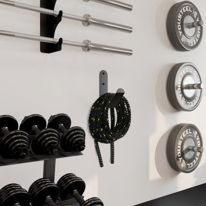 Tamisom Iron Battle Rope Storage Rack, Wall Mount, Black, 1 Count, Minimalist Style, Solid Pattern, 2.9" x7.5" x11.4", 10kg Max Weight, Home, Garage, Commercial Gym