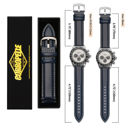 CORROPELLE Leather Watch Bands Quick Release, Elegant Top Grain Leather Watch Straps Band Replacement for Men and Women, Watch and Smartwatch, Choice of Width 18mm 19mm 20mm 21mm 22mm