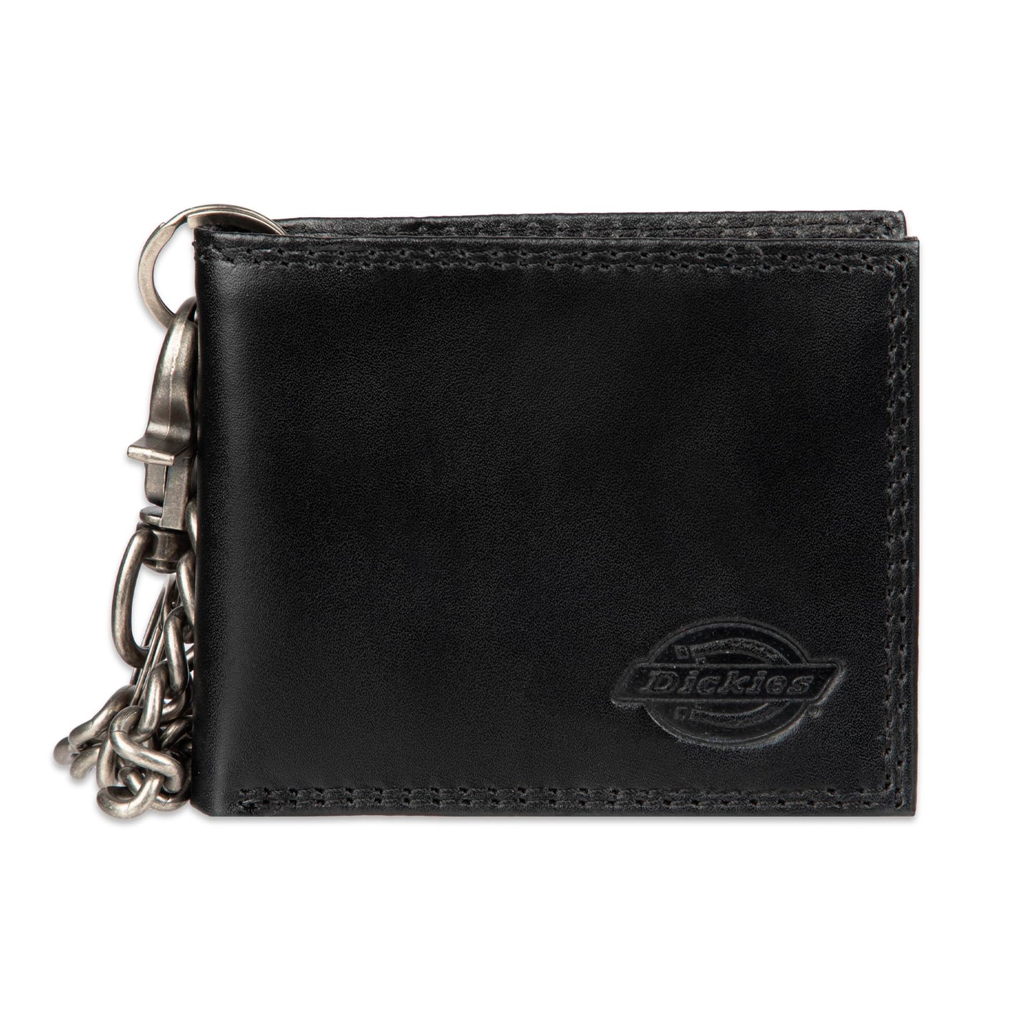 Dickies Mens RFID Everyday Leather Bifold Chain Wallet Black