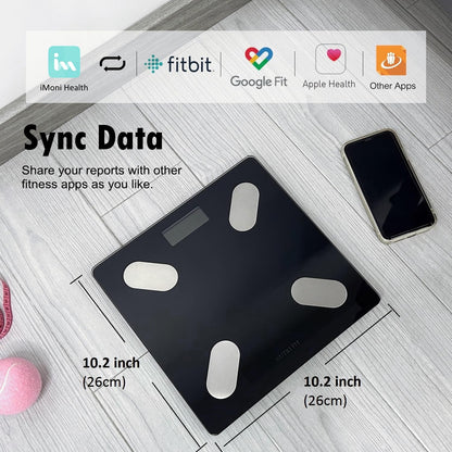 NUTRI FIT Smart Scale for Body Weight Body Composition Monitor, Bathroom Digital Weighing Scale with BMI, Body Fat, Muscle Mass, Accurate Bluetooth Home User Health Equipment Sync Apps