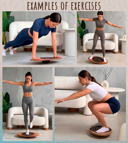 Wooden Balance Board with Labyrinth - Fun Fitness Tool for Kids and Adults, Physical Therapy, Exercise Training