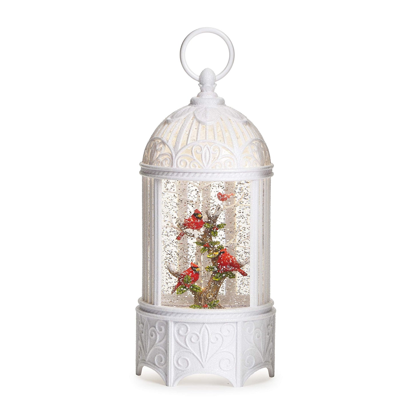 Roman 133349 Led Swirl Birdcage Christmas Cardinal, 10.2 inch, Multicolor