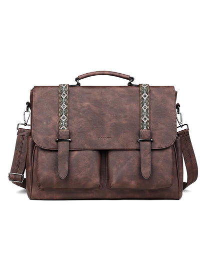 FADEON Messenger Bag for Women, Designer Leather Satchel Backpack Purses Large Laptop Briefcase Multi Pocket Shoulder Bags