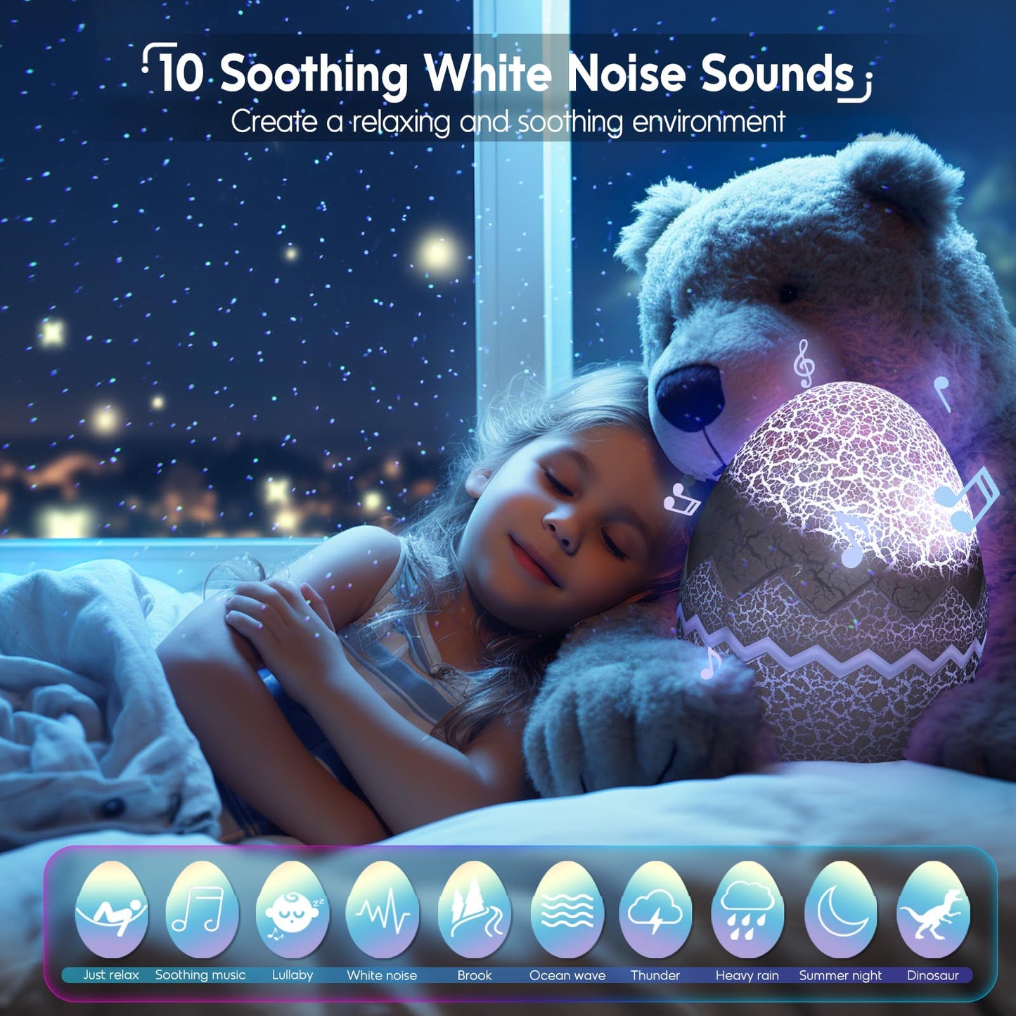 Rossetta Galaxy Projector Star Projector, Aurora Light Projector for Bedroom, Space Projector Night Light with White Noise and Bluetooth Speaker, Christmas, Birthdays Gifts for Kids, Teens, Adults