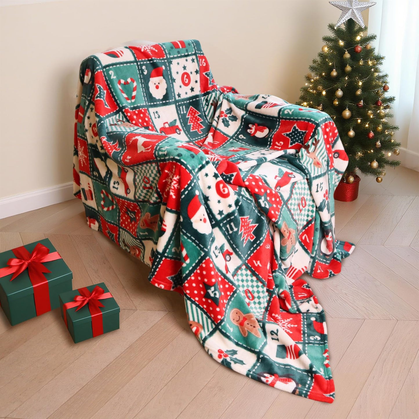 Gogreen Cozy Printed Blanket Twin Christmas Collection - 300 GSM Fleece Blanket Twin Size for Home Decoration, Ultra Soft (Twin - 60" x 80")