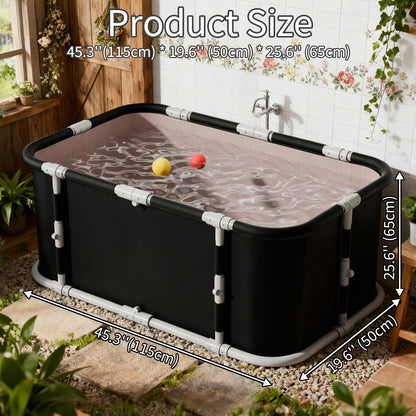 GENDLTHIJ Portable Foldable Ice Bath Tub, Large Portable Soaking Bath Tub for Home Outdoors Gyms (3-piece Set)