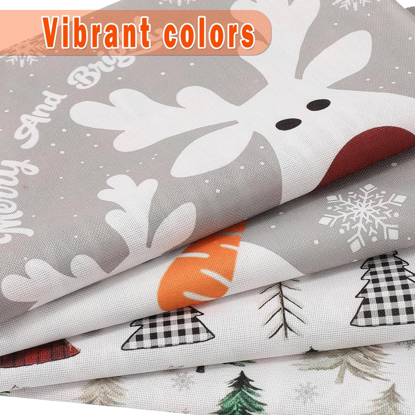 multiwins Double-Sided Print Christmas Pillow Covers 20"x 20" Set of 4, 8 Cute Christmas Patterns, Tree, Reindeer, Snowman, Joy, Let It Snow, Believe Etc, Perfect for Home Decor