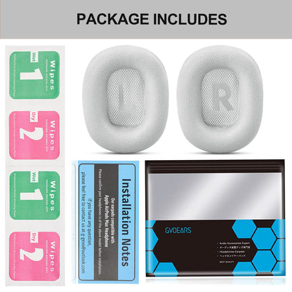 Premium Replacement Ear Cushions for Apple AirPods Max Headphone, Protein Leather Memory Foam Earpads (Leather-White)