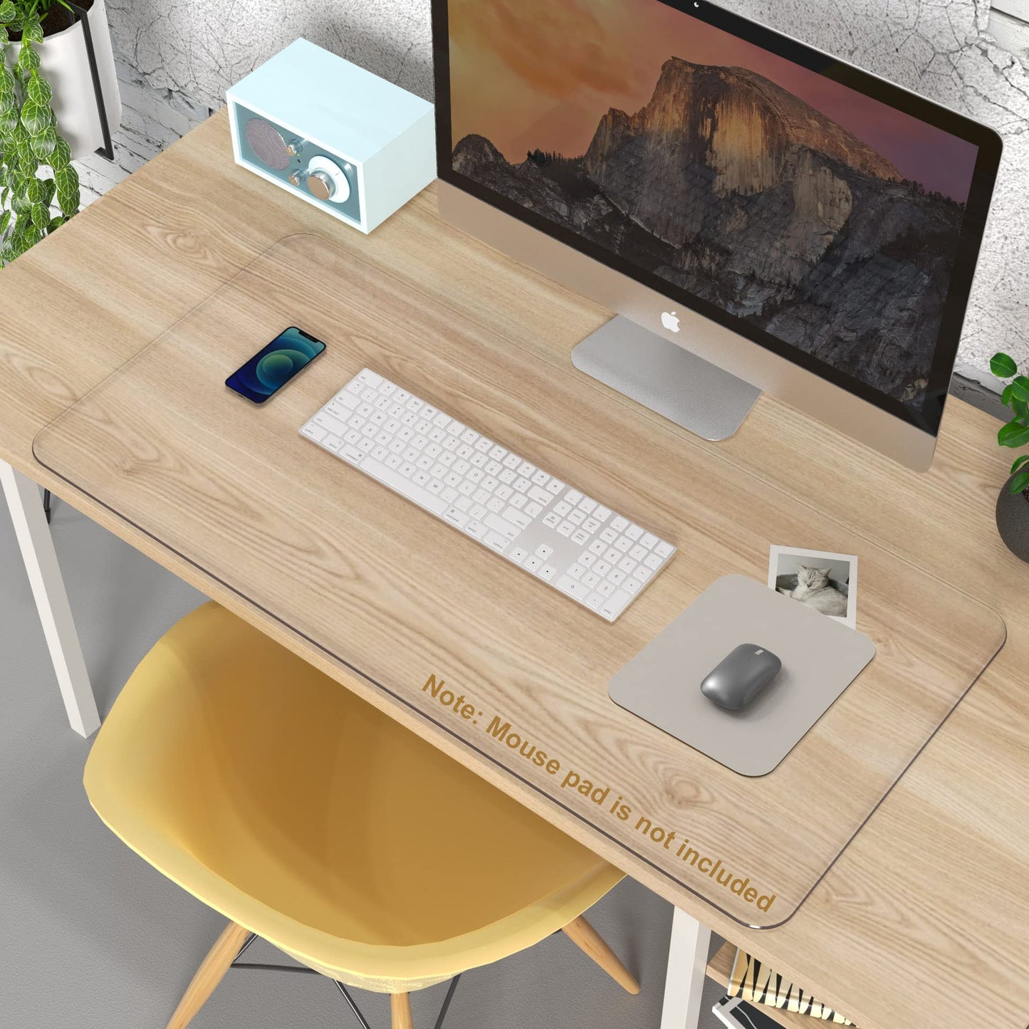 Oterri Clear Writing Desk Pad, 24’’x17” Heat Resistant Waterproof PVC Round Edge Durable Desk Protect Mat, Anti-Static Writing Mat Table Protector