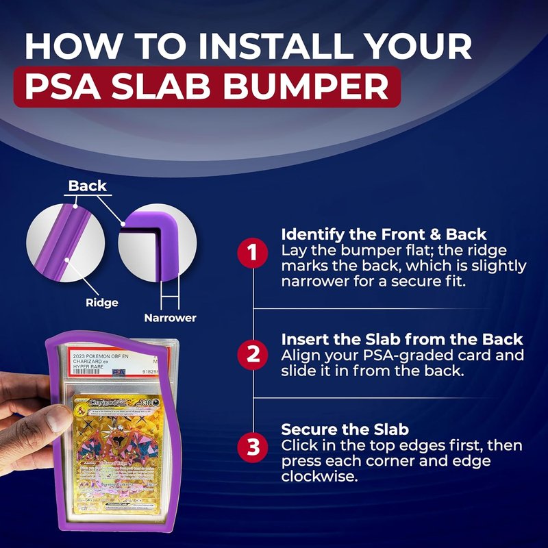 PSA Slab Guard 5 Pack - Graded Card Protector & Bumper | Multicolor Slab Armor Case
