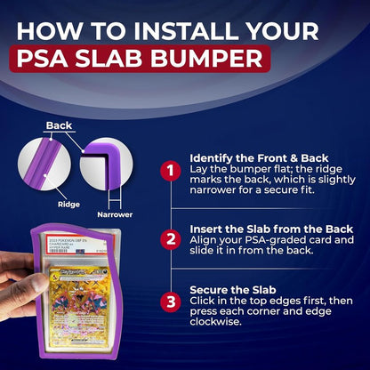 PSA Slab Guard 5 Pack - Graded Card Protector & Bumper | Multicolor Slab Armor Case