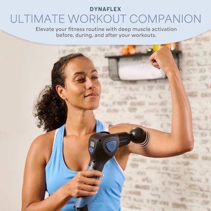 LifePro Dynaflex Percussion Massage Gun Eligible– Deep Tissue Handheld Massager for Athletes – Muscle Recovery Tool for Men & Women – Quiet, Portable with Attachment Heads & Travel Case