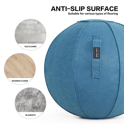 ANC POP Yoga Ball Exercise Ball, Anti Slip Stability Ball Chair, 25” Heavy Duty Large Gym Ball for Fitness, Balance and Core Workout with Cover, Easy Clean